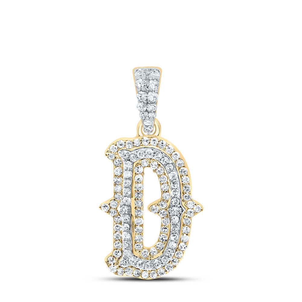 1/3Ctw-Nat Dia Nk Fashion Initial "D" Pendant (1.395 grams)