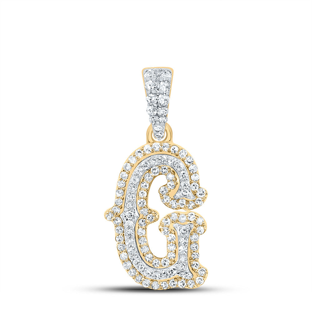 1/3Ctw-Nat Dia Nk Fashion Initial "G" Pendant (1.353 grams)