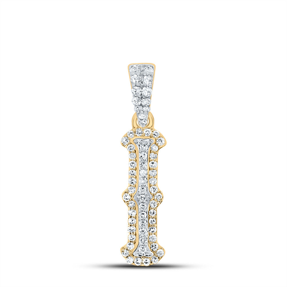1/5Ctw-Nat Dia Nk Fashion Initial "I" Pendant (0.939 grams)