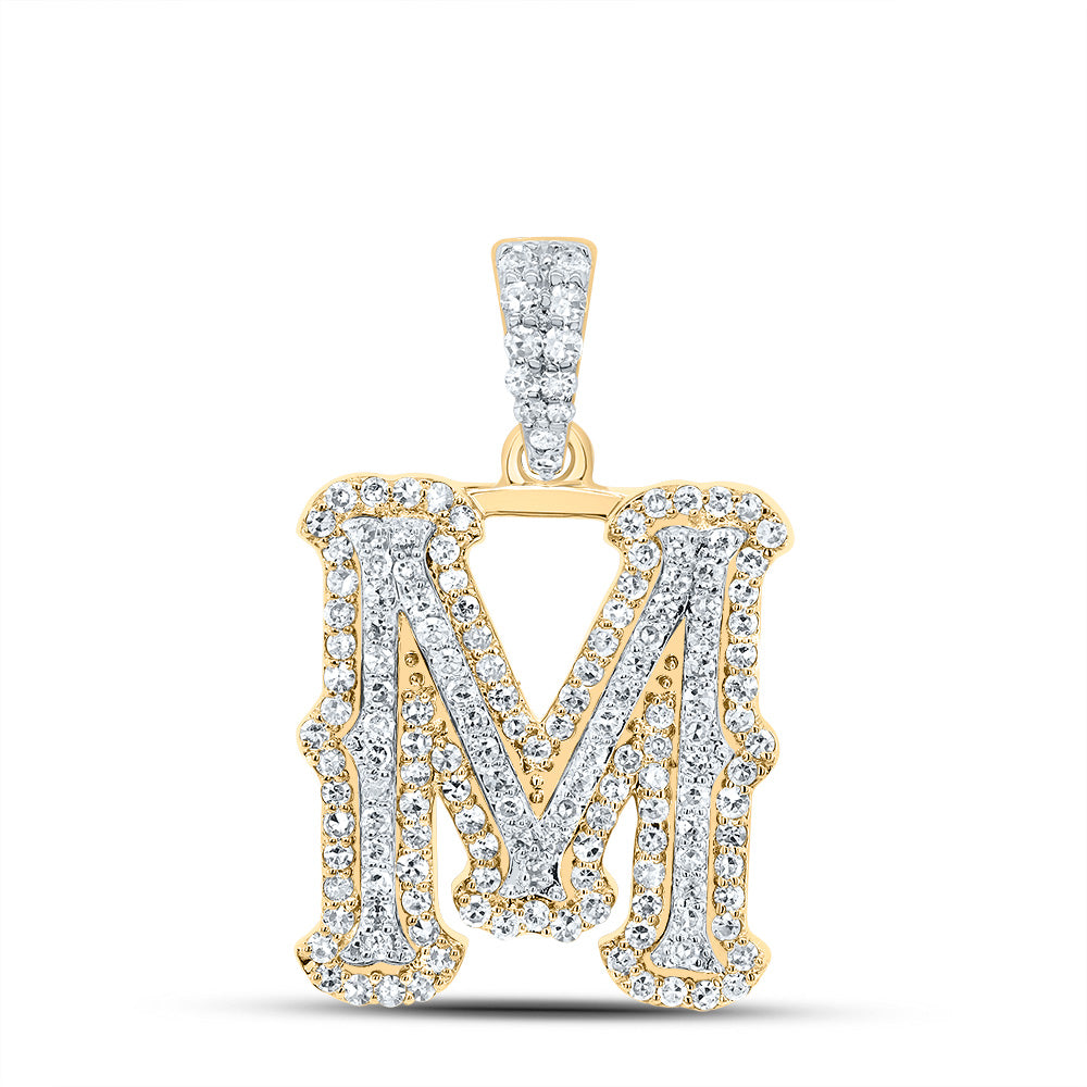 1/2Ctw-Nat Dia Nk Fashion Initial "M" Pendant (2.031 grams)