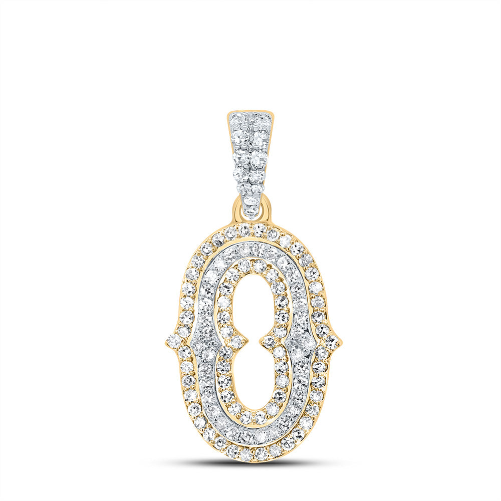1/3Ctw-Dia Nk Fashion Initial "O" Pendant (1.462 grams)