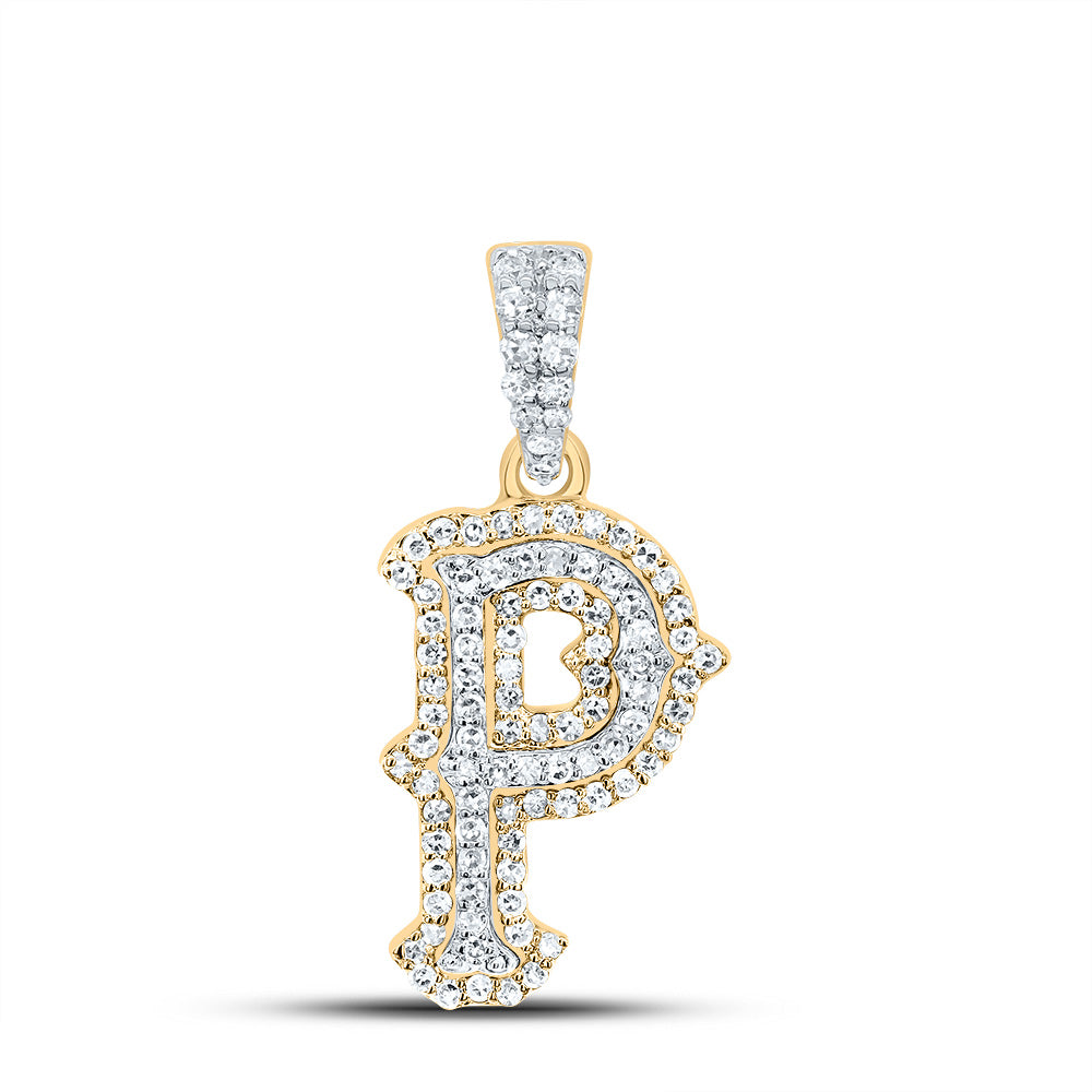 1/3Ctw-Nat Dia Nk Fashion Initial "P" Pendant (1.314 grams)
