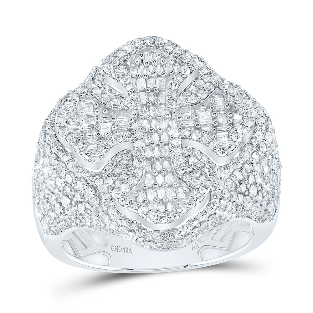 3 Ctw-Dia Nk Cross Mens Ring (9.3 grams)