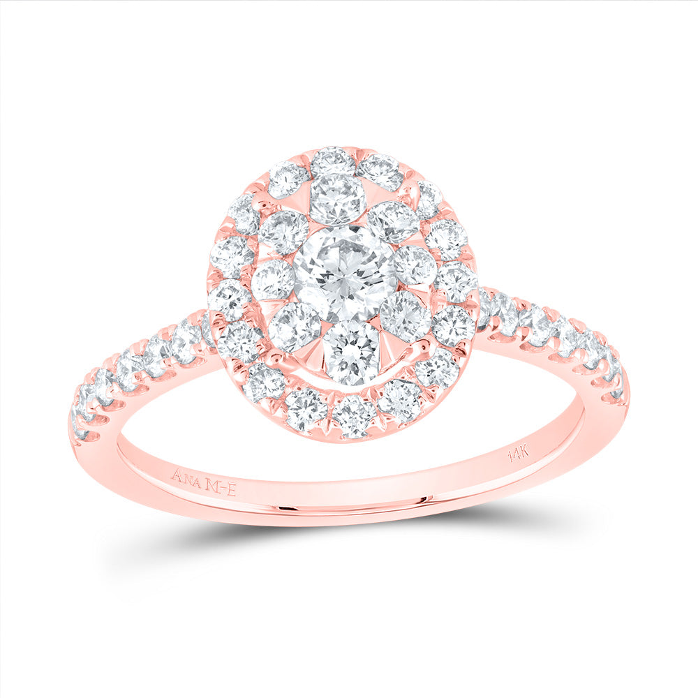 1Ctw-Dia Ana M Elite 1/4Ct-Crd Oval Single Halo Bridal Ring (2.79 grams)