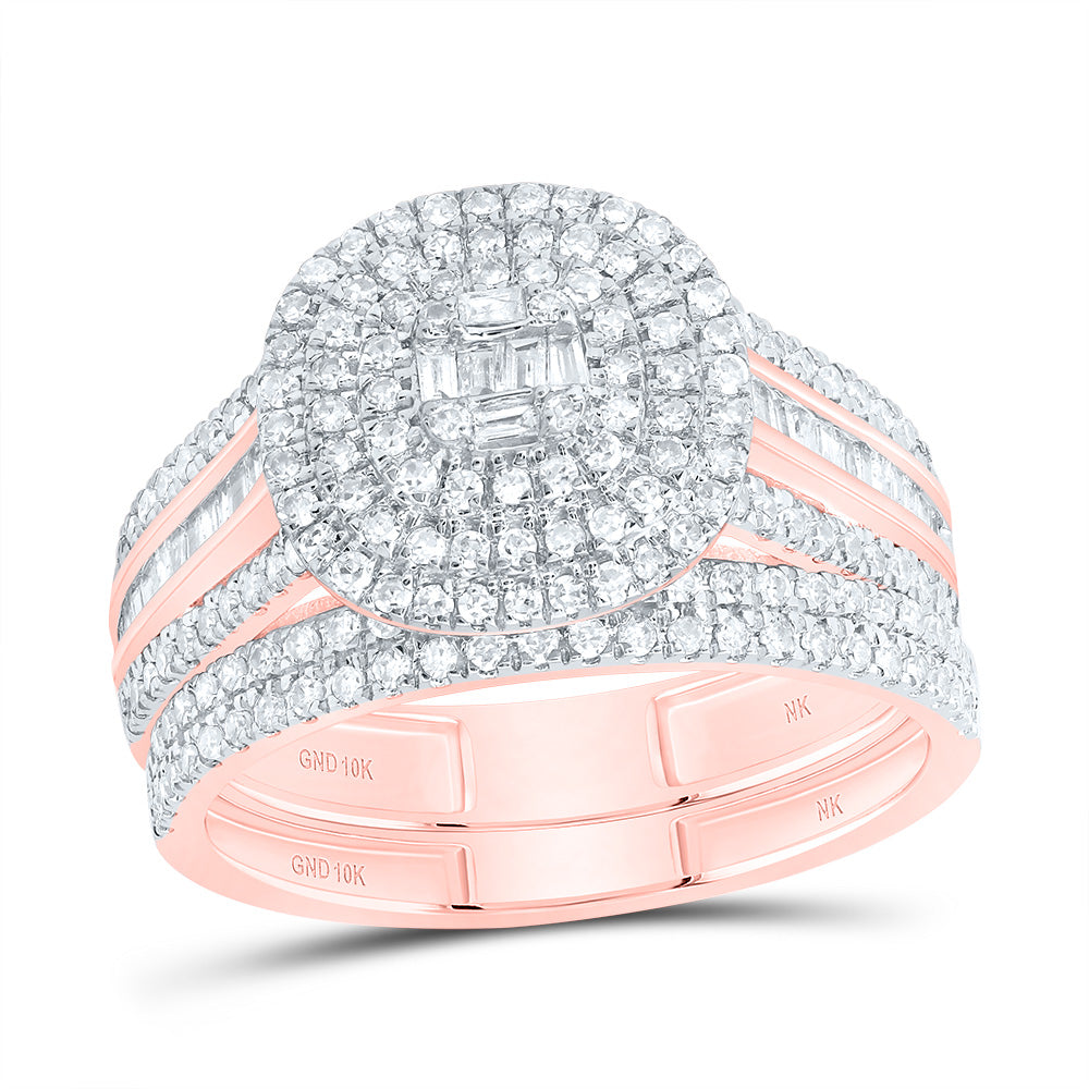 7/8Ctw-Dia Nk Cushion Double Halo Bridal Set (3.28 grams)