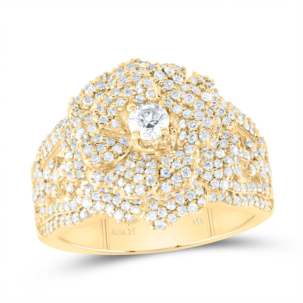 1 3/8Ctw-Diamond Ana M Fashion Rose Ring (8.63 grams)