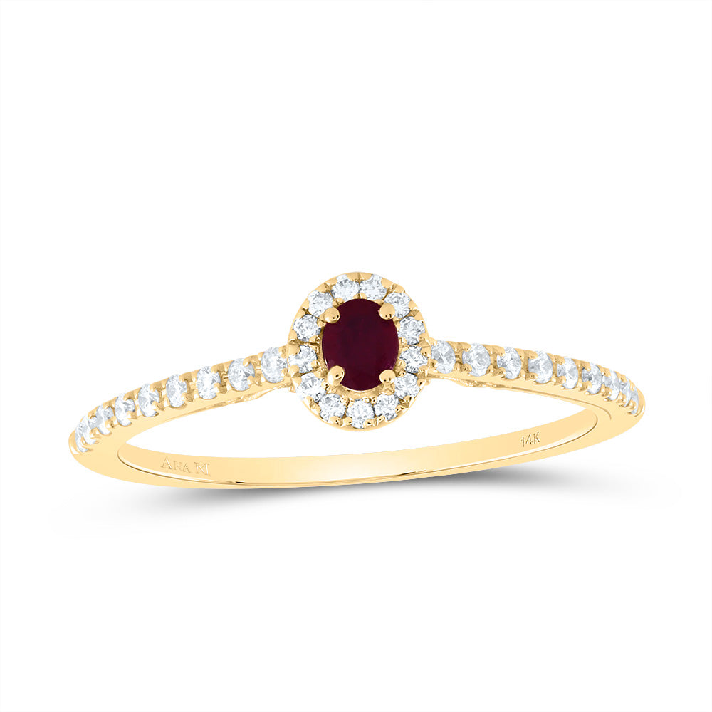 1/5Ctw-Diamond Ana M 3X2.5Mm Ov-Ru Nat Gem Ring (1.44 grams)