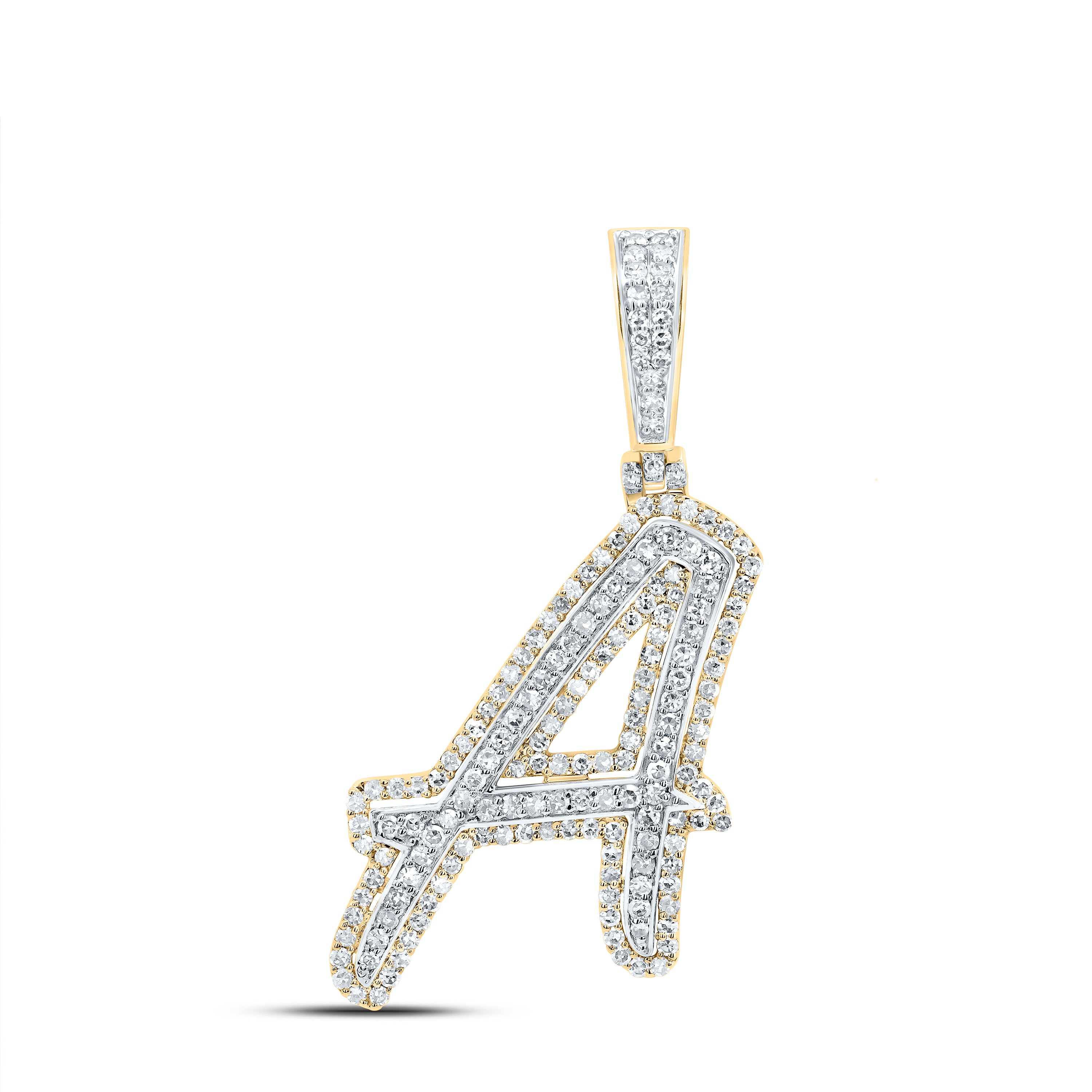 3/4Ctw-Dia Nk Fashion Initial "A" Pendant (2.669 grams)