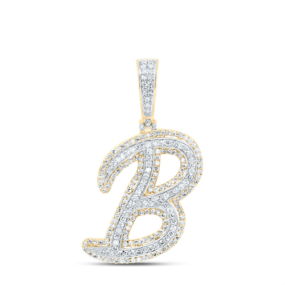 7/8Ctw-Dia Nk Fashion Initial "B" Pendant (3.207 grams)