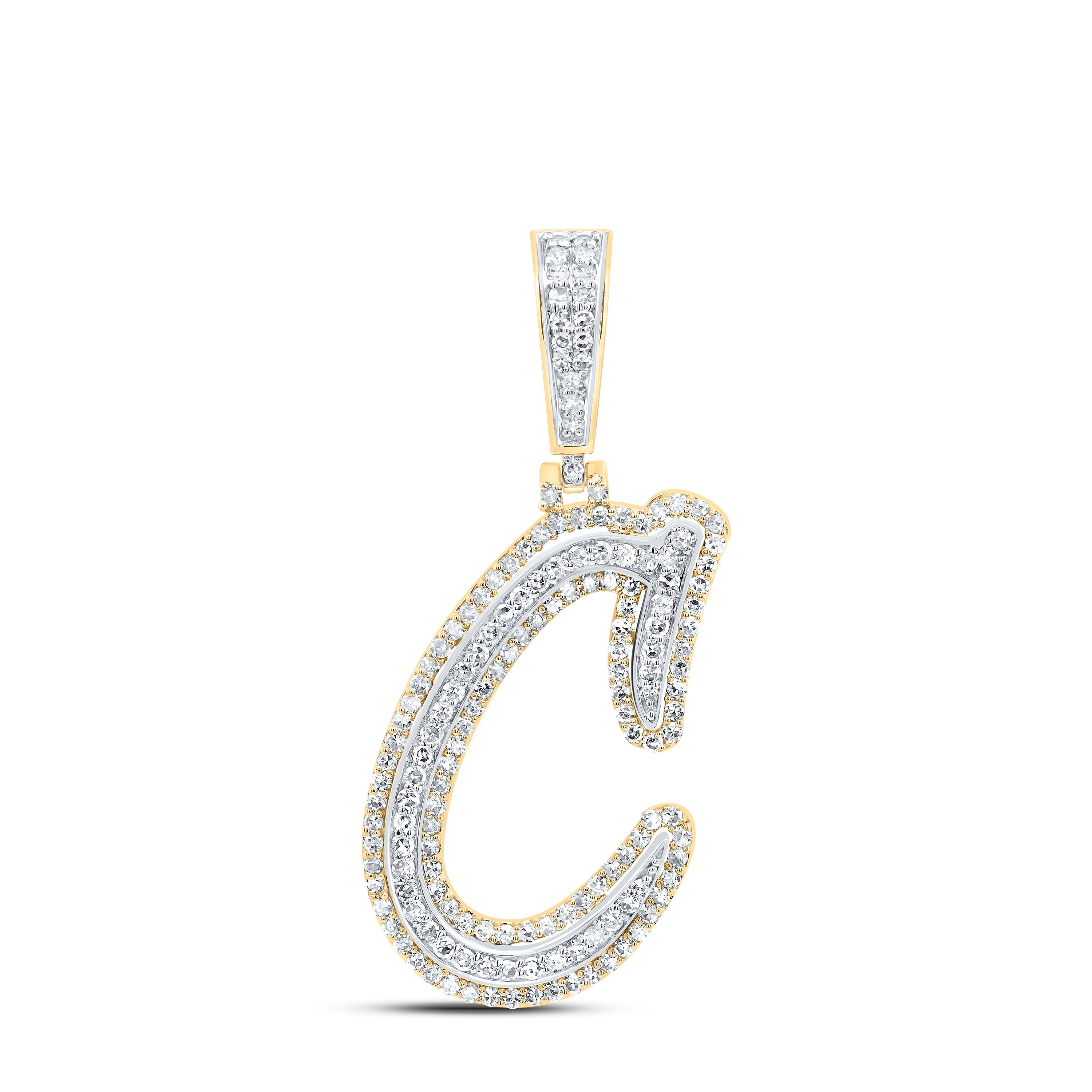 3/4Ctw-Dia Nk Fashion Initial "C" Pendant (2.614 grams)