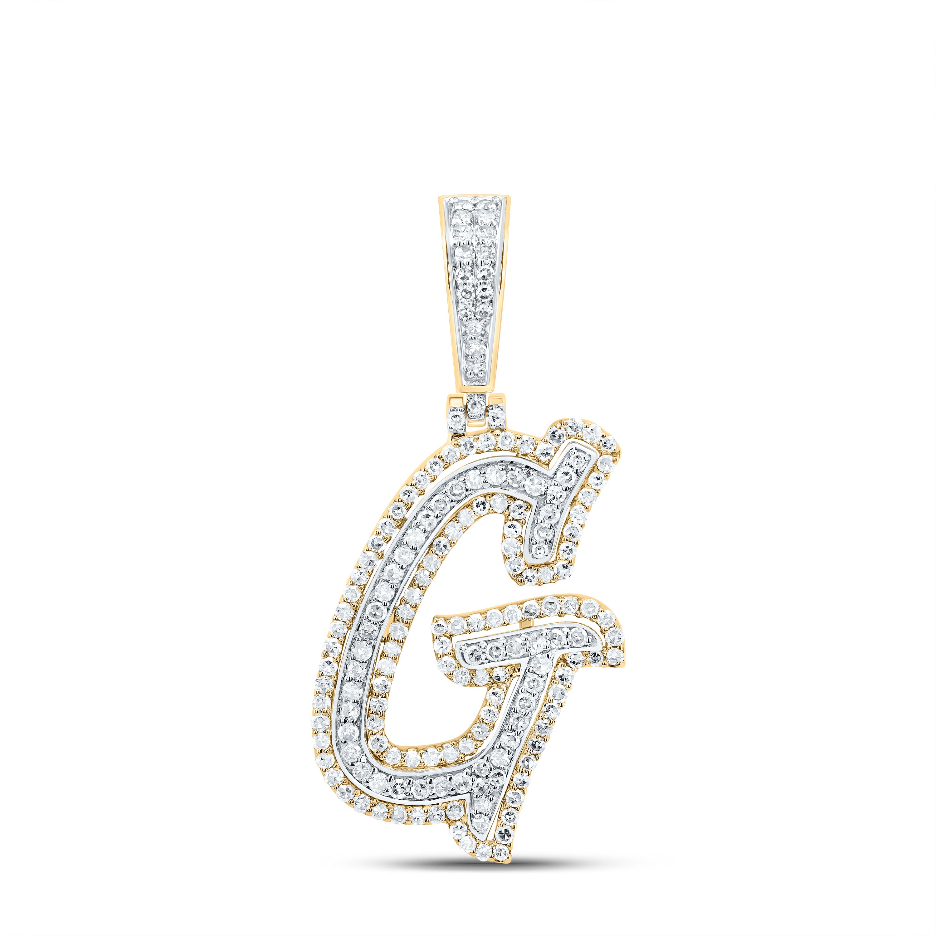 3/4Ctw-Dia Nk Fashion Initial "G" Pendant (2.605 grams)
