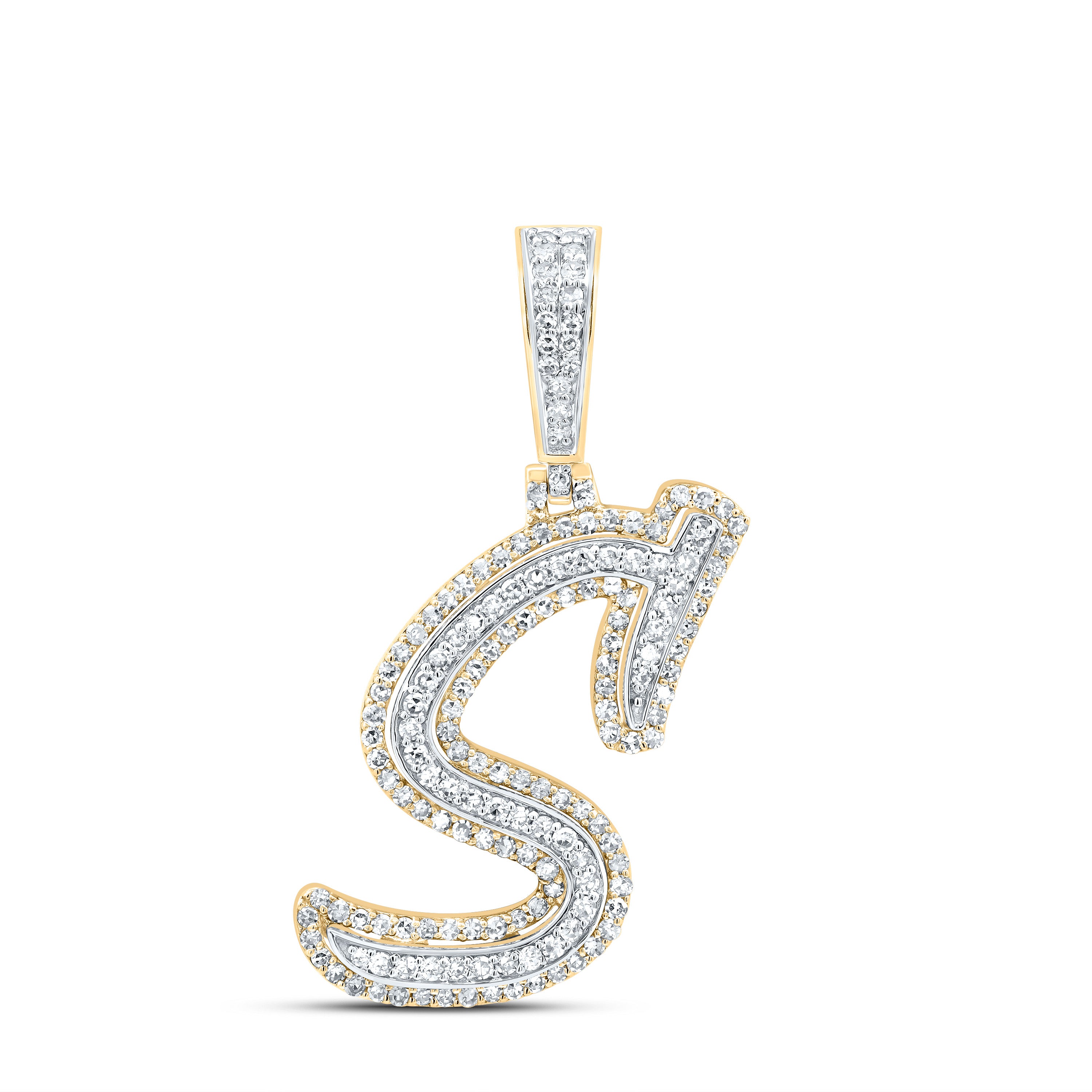 3/4Ctw-Dia Nk Fashion Initial "S" Pendant (2.667 grams)