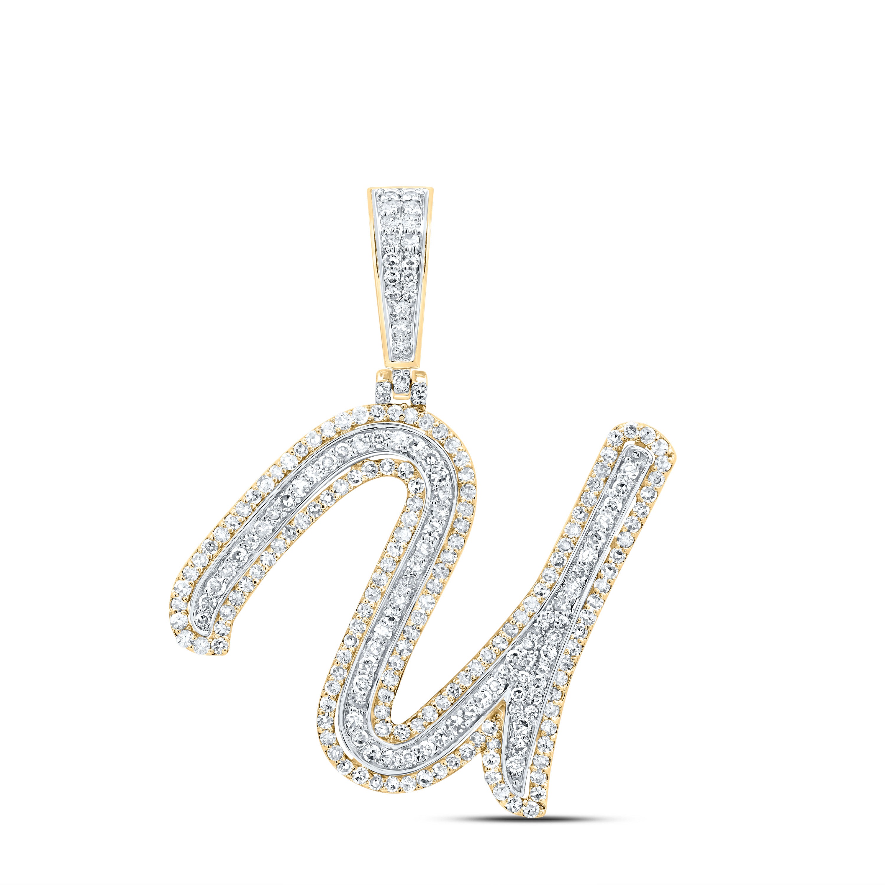 1Ctw-Dia Nk Fashion Initial "U" Pendant (3.299 grams)