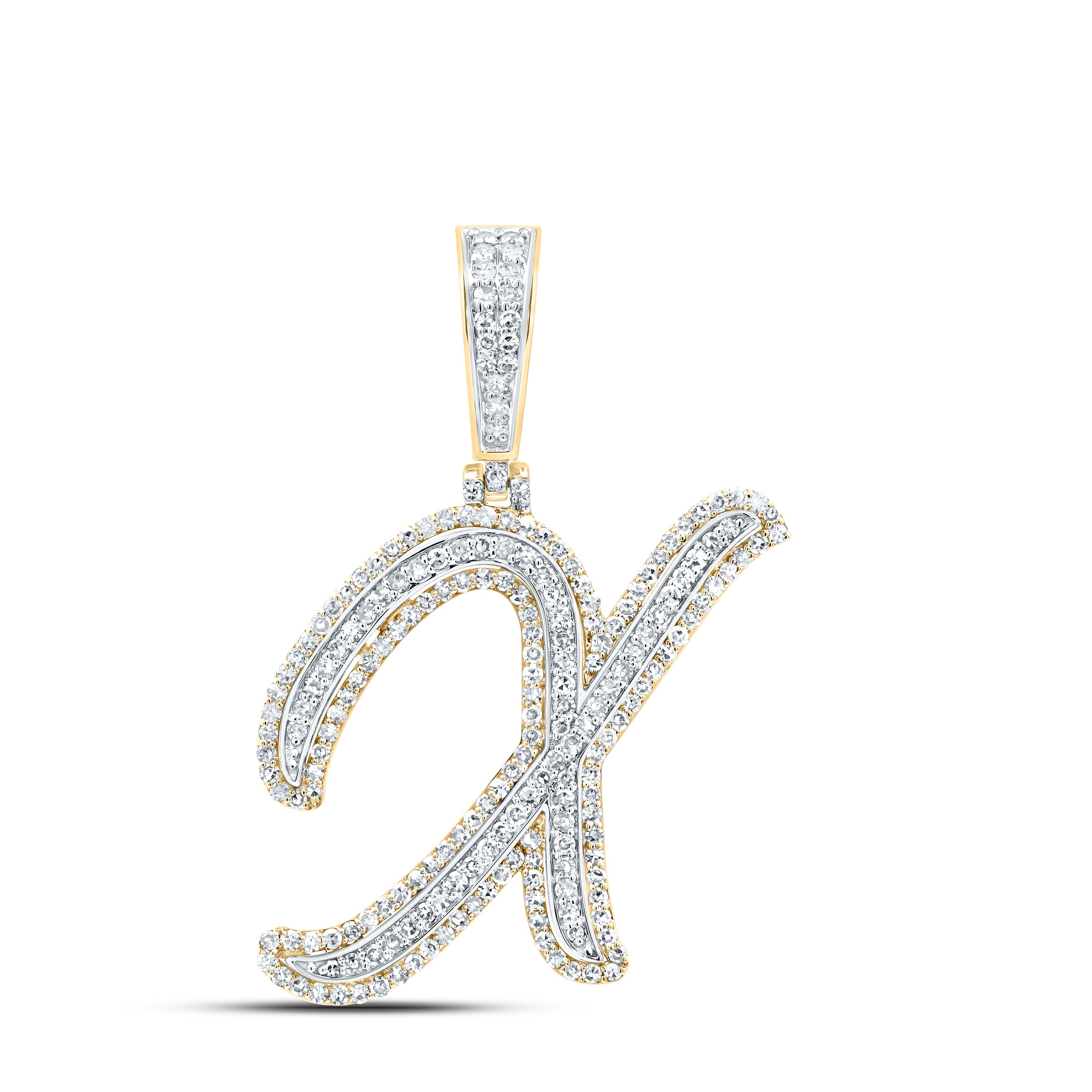 7/8Ctw-Dia Nk Fashion Initial "X" Pendant (3.166 grams)