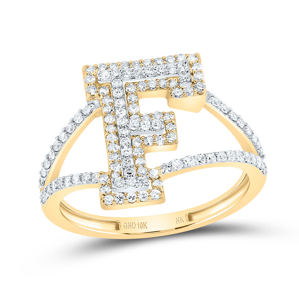 1/2Ctw-Dia Nk Fashion Initial "F" Ladies Ring (2.21 grams)