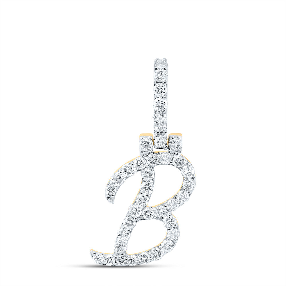 5/8Ctw-Dia Nk Fashion Initial "B" Pendant (1.547 grams)