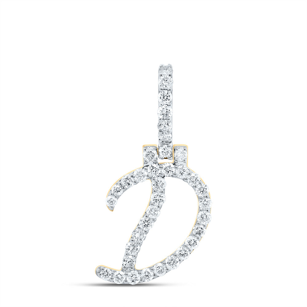 5/8Ctw-Dia Nk Fashion Initial "D" Pendant (1.419 grams)