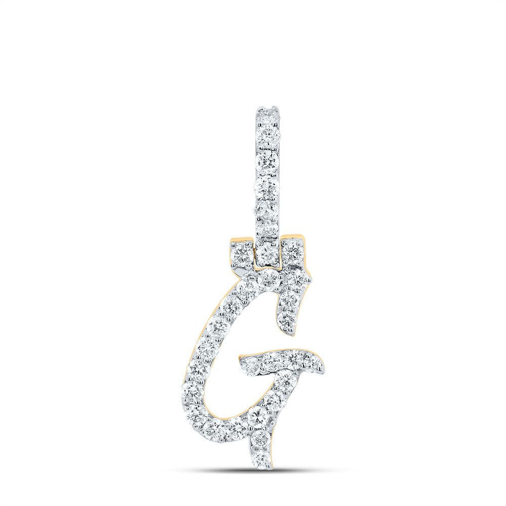1/2Ctw-Dia Nk Fashion Initial "G" Pendant (1.22 grams)