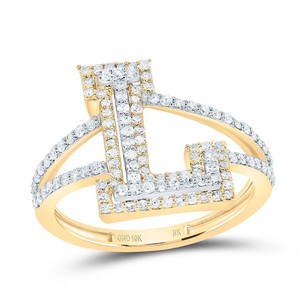 1/2Ctw-Dia Nk Fashion Initial "L" Ladies Ring (2.52 grams)