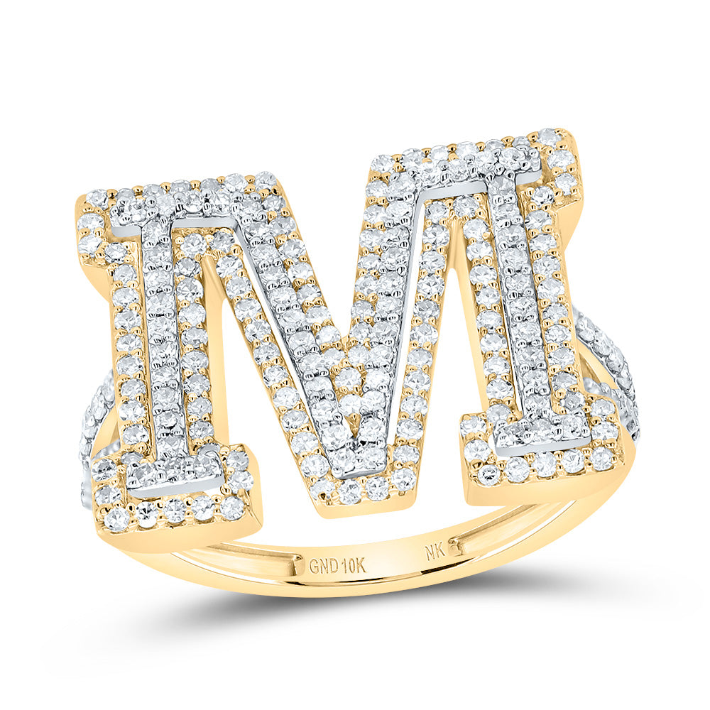 3/4Ctw-Dia Nk Fashion Initial "M" Ladies Ring (4.17 grams)