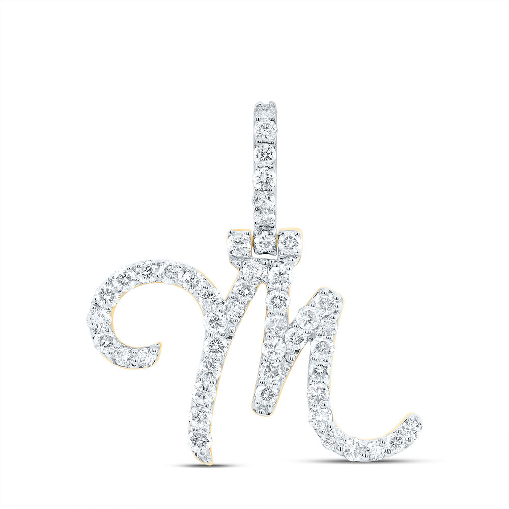 3/4Ctw-Dia Nk Fashion Initial "M" Pendant (1.995 grams)