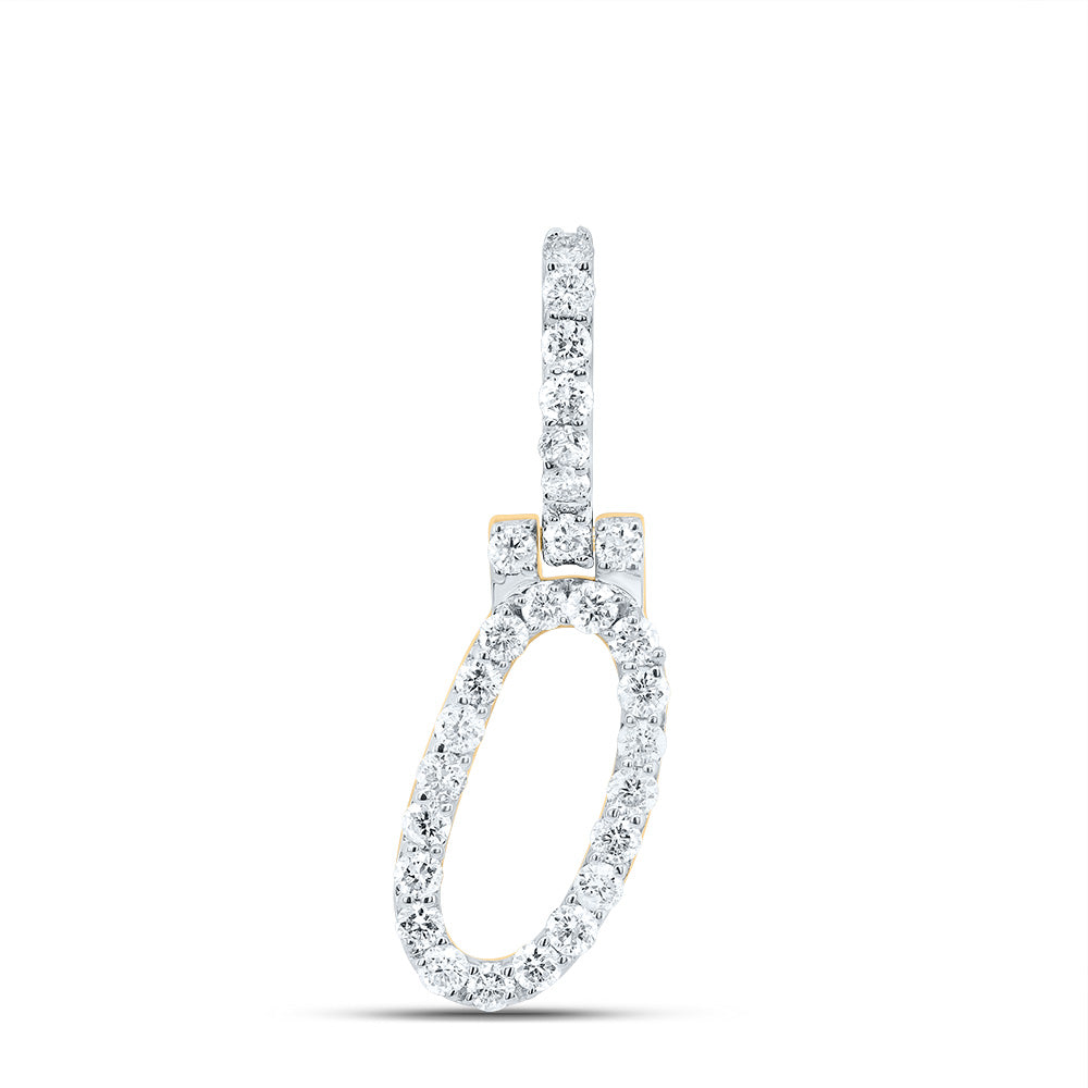 1/2Ctw-Dia Nk Fashion Initial "O" Pendant (1.179 grams)
