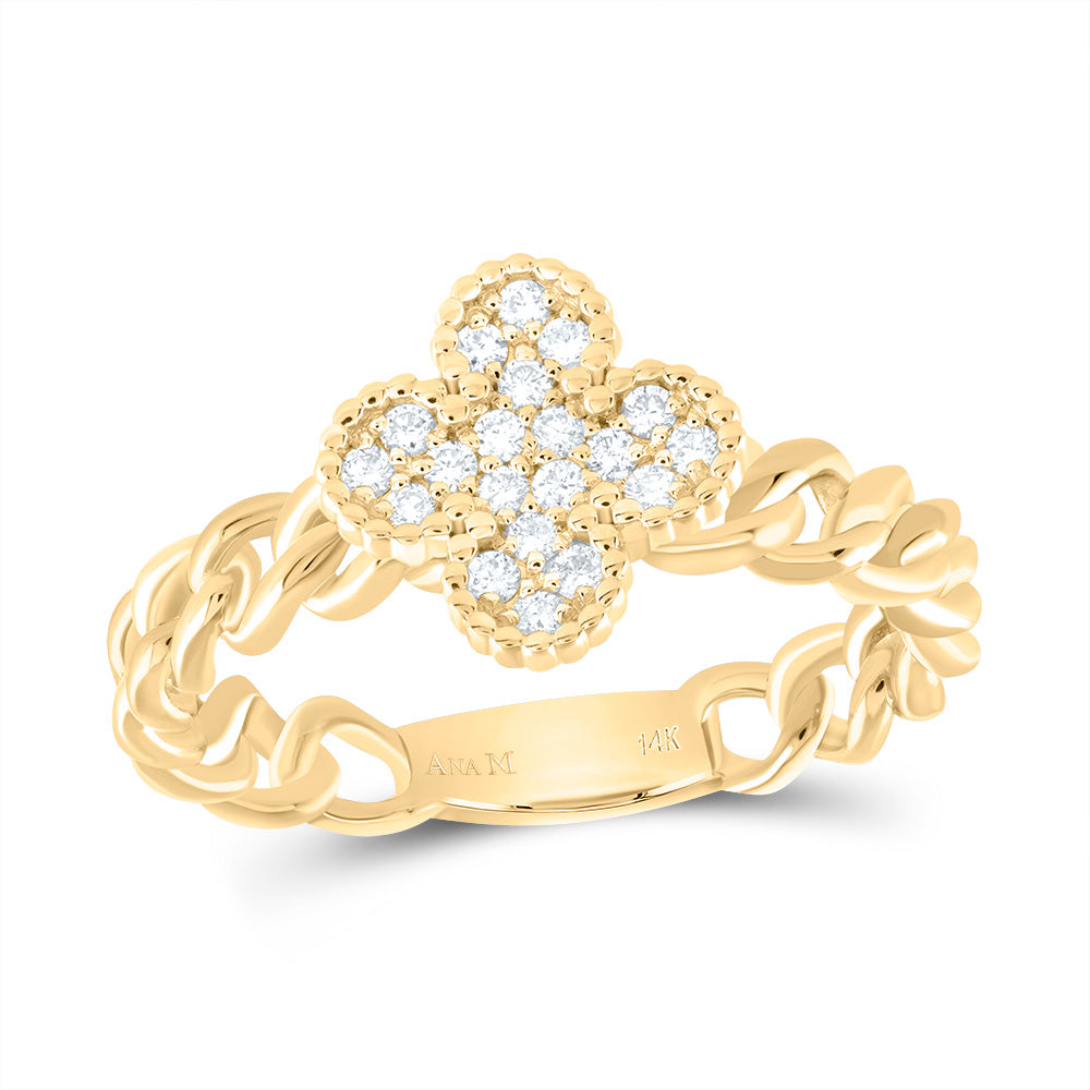 1/5Ctw-Dia Ana M Clover Fashion Ring (3.29 grams)