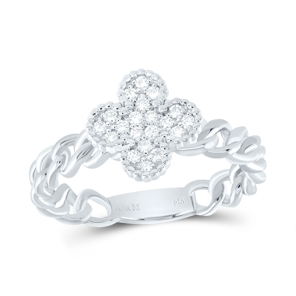 1/5Ctw-Dia Ana M Clover Fashion Ring (3.31 grams)