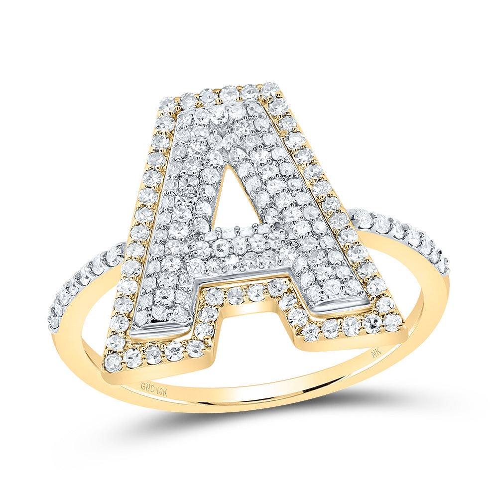 1/2Ctw-Dia Nk Fashion Initial "A" Ladies Ring (2.49 grams)