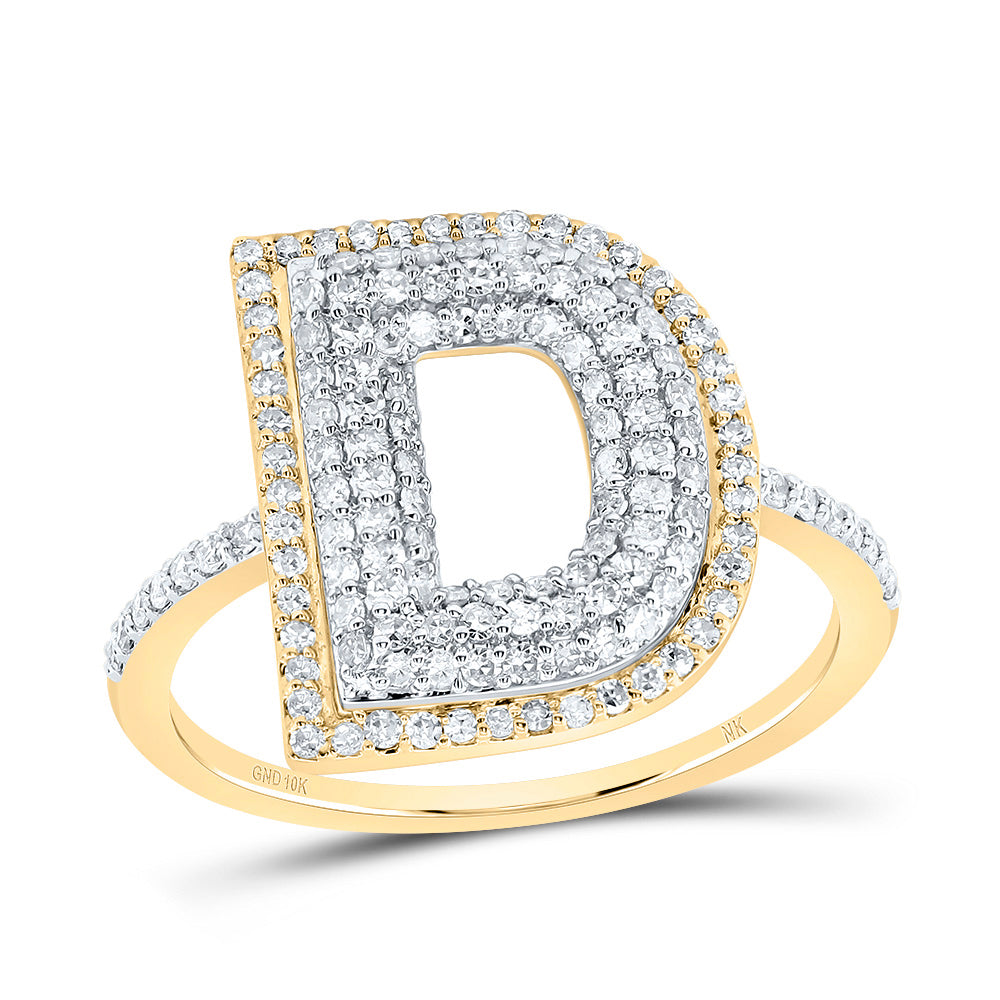1/2Ctw-Dia Nk Fashion Initial "D" Ladies Ring (2.27 grams)