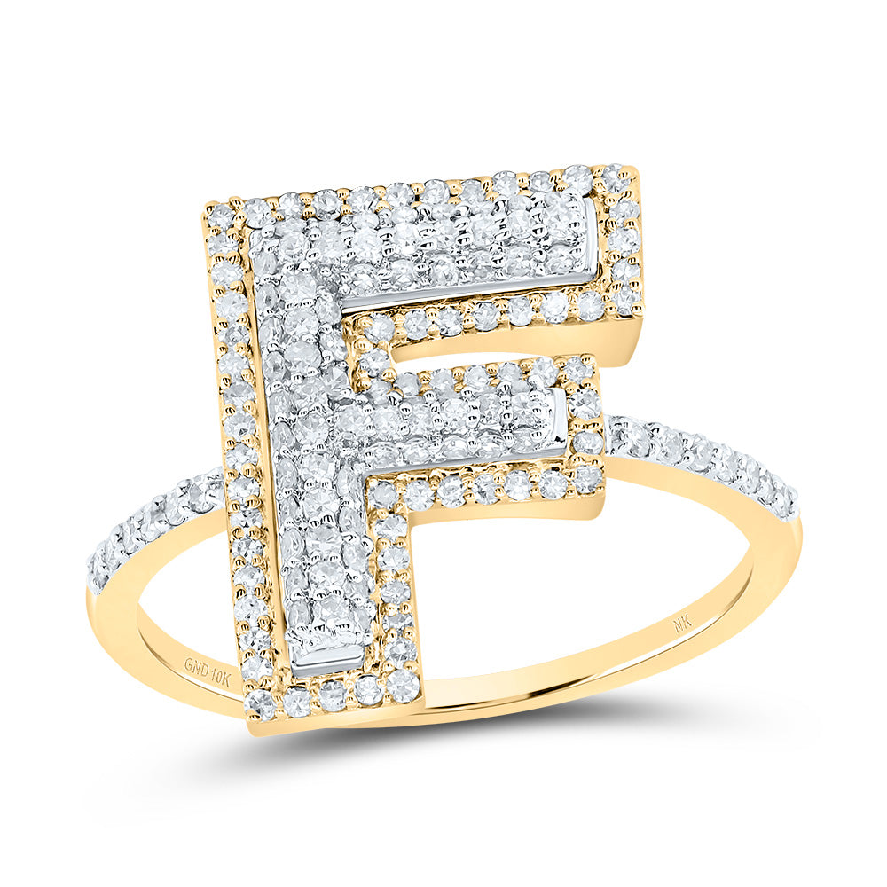 1/2Ctw-Dia Nk Fashion Initial "F" Ladies Ring (2.2 grams)