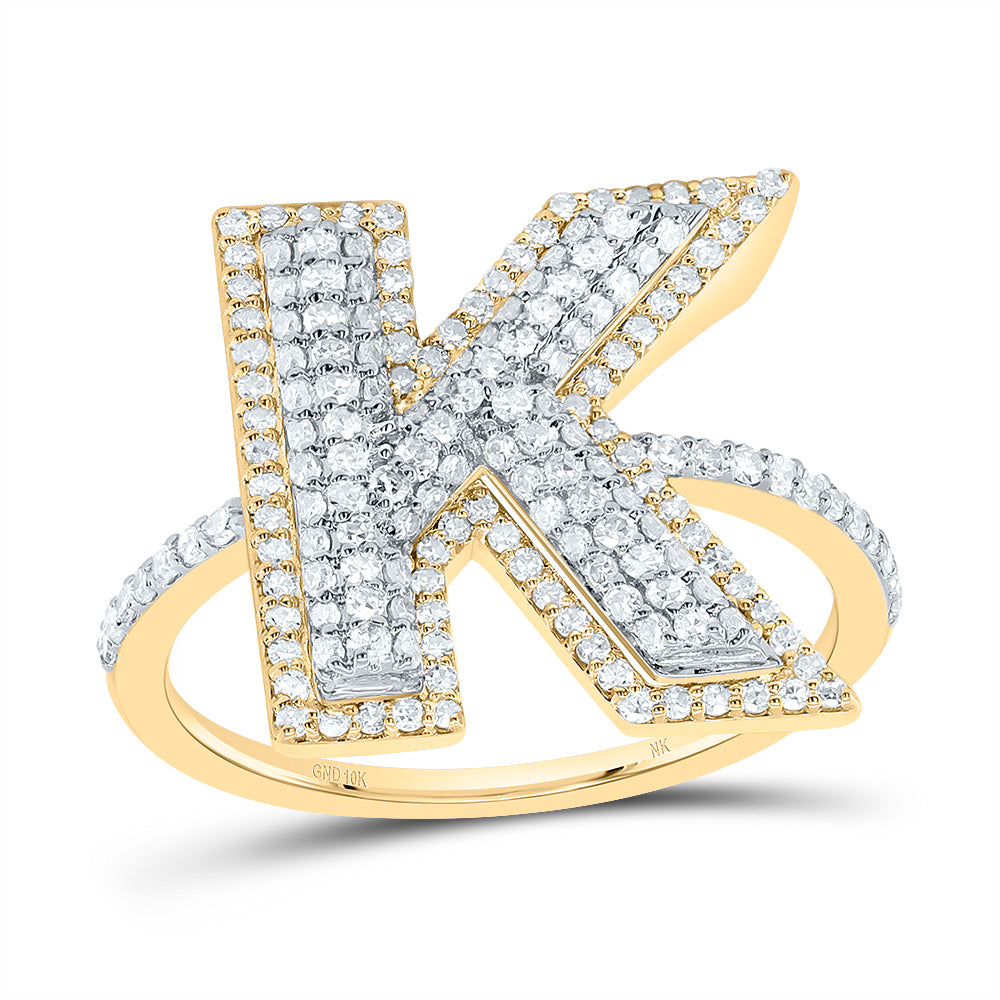 5/8Ctw-Dia Nk Fashion Initial "K" Ladies Ring (2.67 grams)