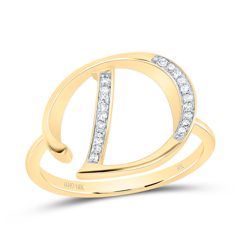 1/12Ctw-Dia Nk Gift Initial "D" Ladies Ring (2.39 grams)