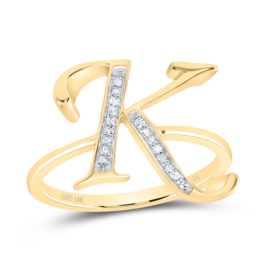 1/12Ctw-Dia Nk Gift Initial "K" Ladies Ring (2.45 grams)