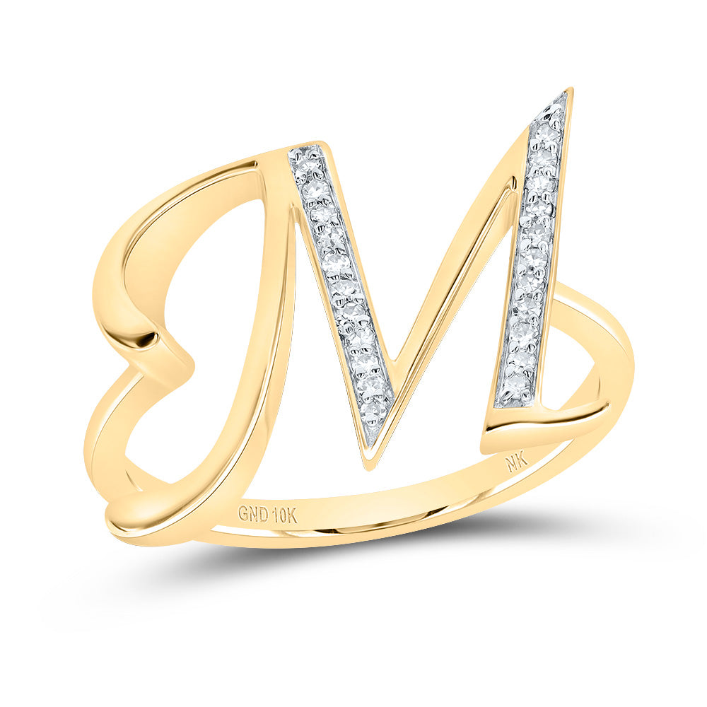1/10Ctw-Diamond Gift Initial "M" Ladies Ring (3.05 grams)