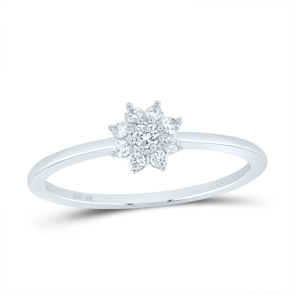 1/10Ct-Dia Cn Flower Fashion Ladies Ring (1.13 grams)