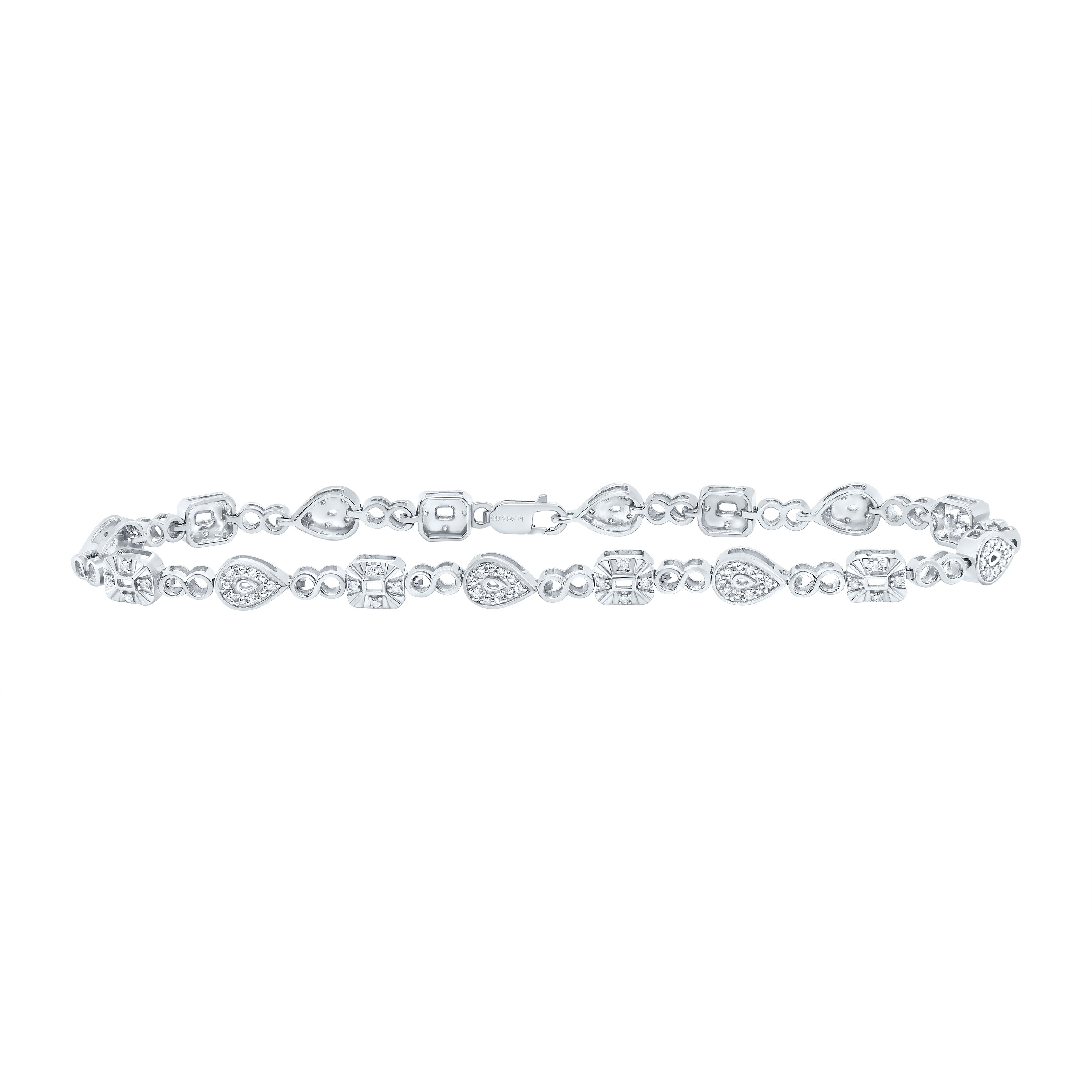 1/4Ct-Dia P1 Gift Pear Bracelet (7 Inch) (6.7796 grams)