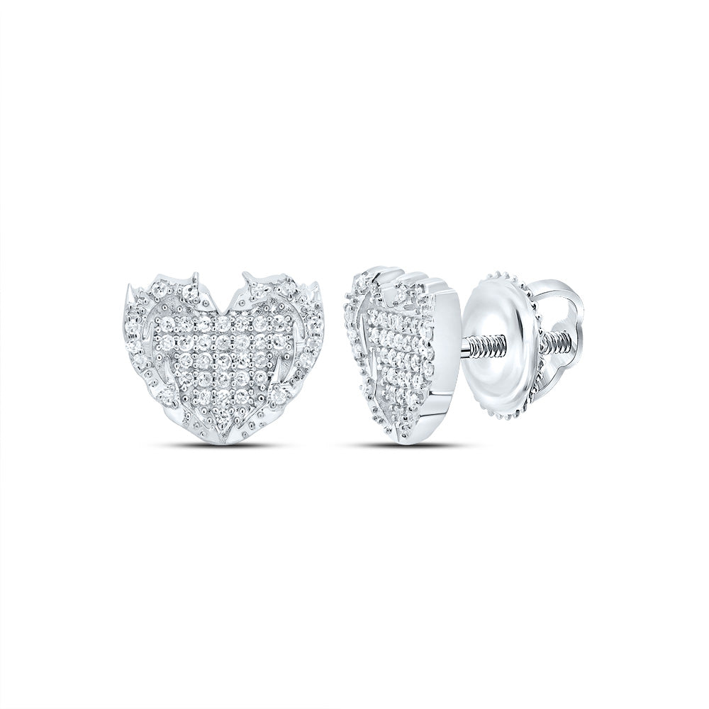 1/5Ctw-Dia P1 Gift Flame Heart Stud Earring