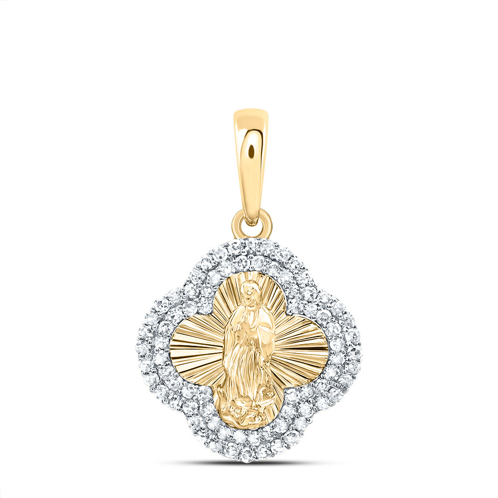 1/3Ctw-Dia Nk Fashion Virgin Mother Mary Clover Pendant (1.314 grams)
