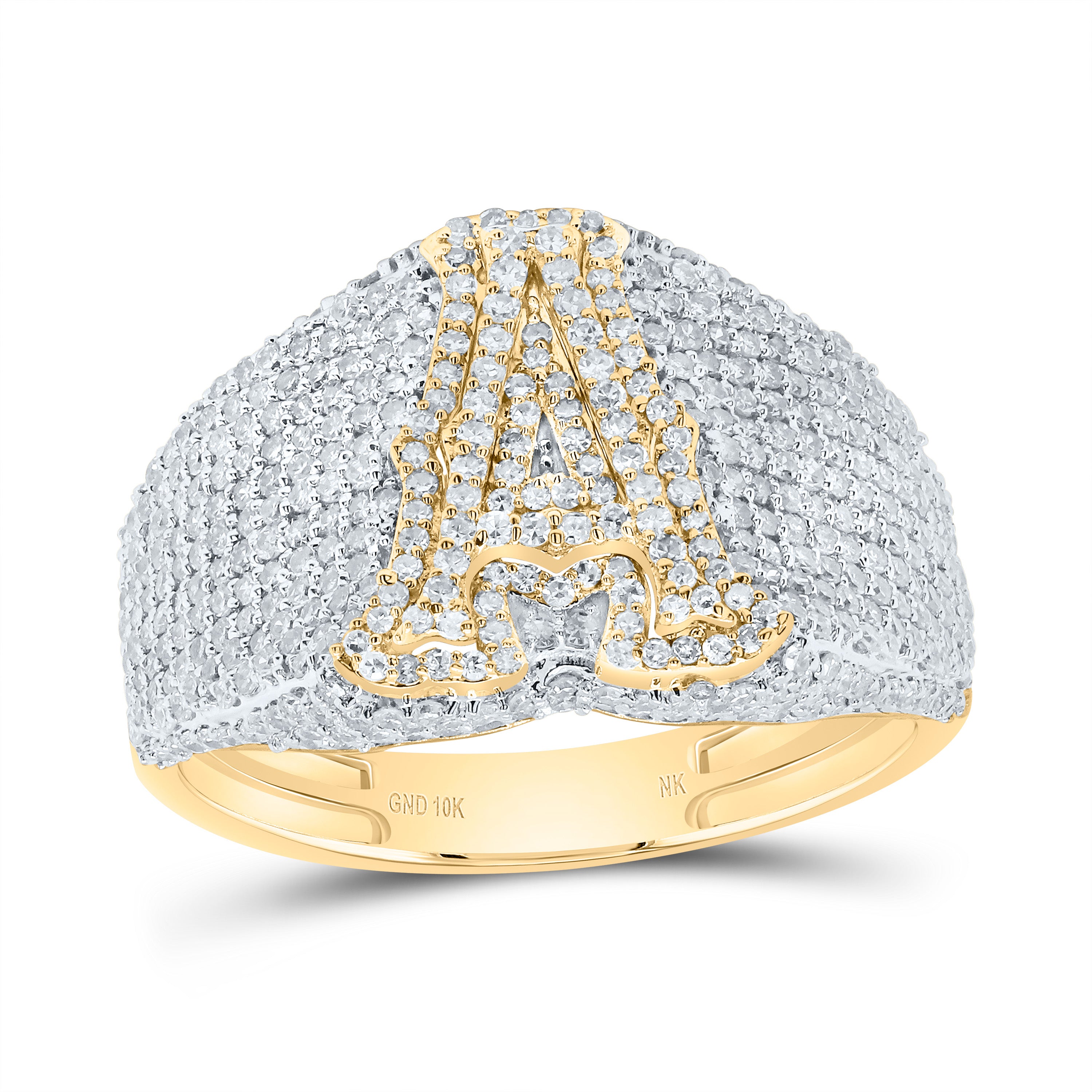1 5/8Ctw-Dia Nk Initial "A" Men's Ring (5.1 grams)