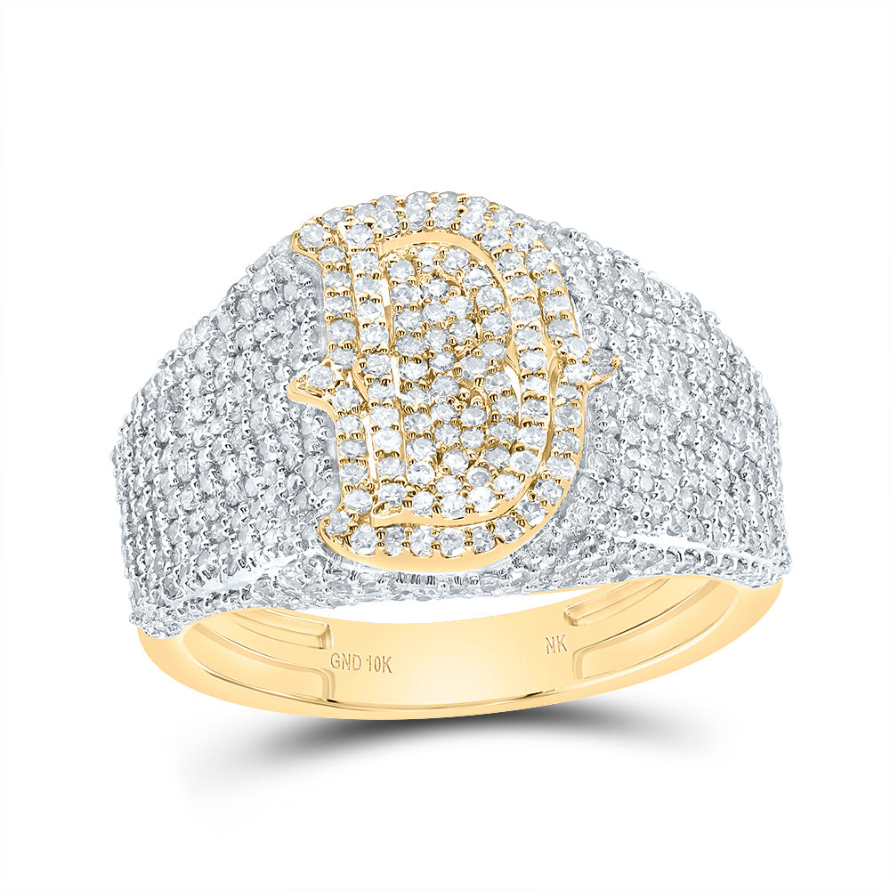 1 5/8Ctw-Dia Nk Initial "D" Men's Ring (5.14 grams)
