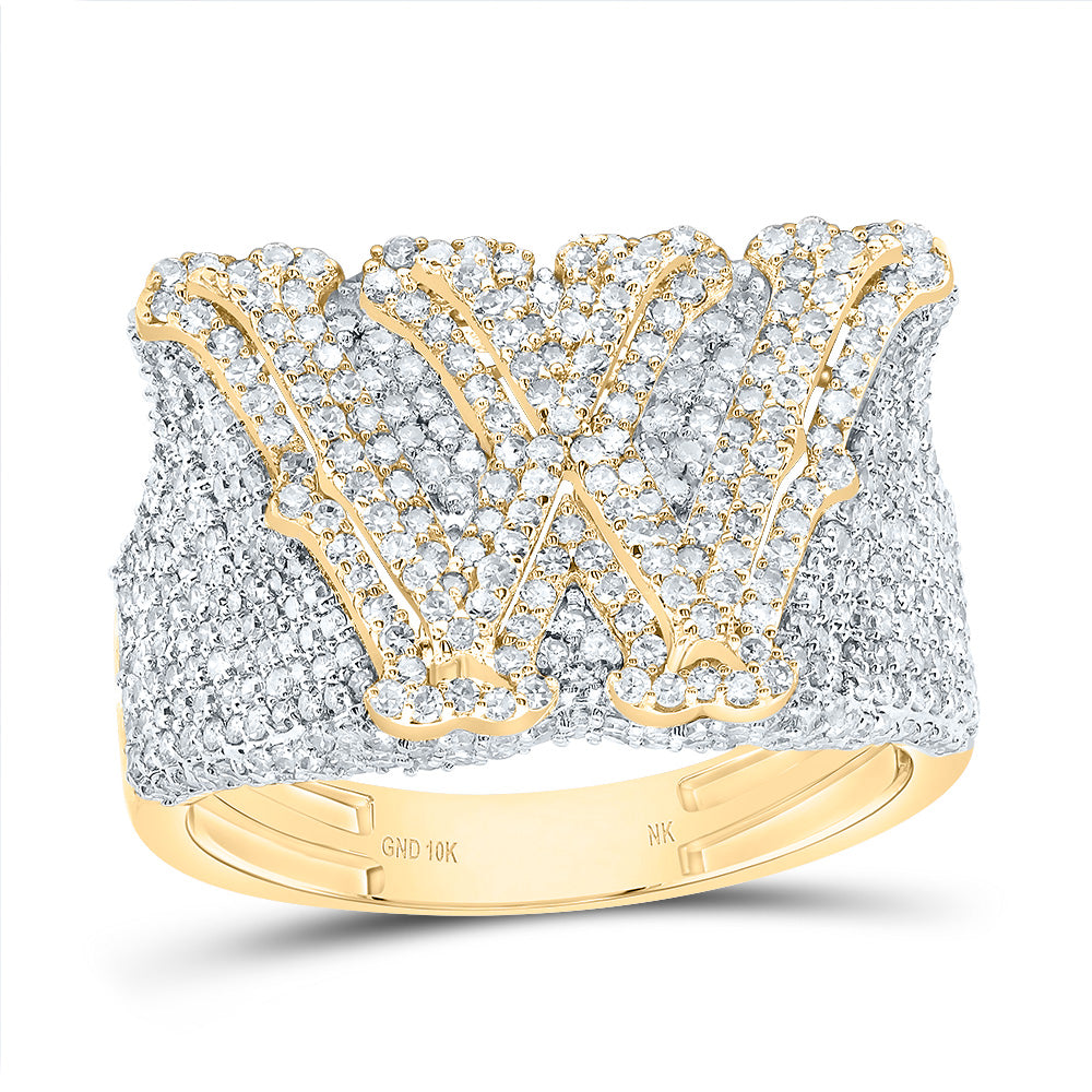 2 1/4Ctw-Dia Nk Initial "W" Men's Ring (5.44 grams)