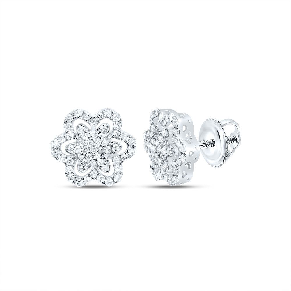 3/8Ctw-Dia Nk Fashion Flower Earring