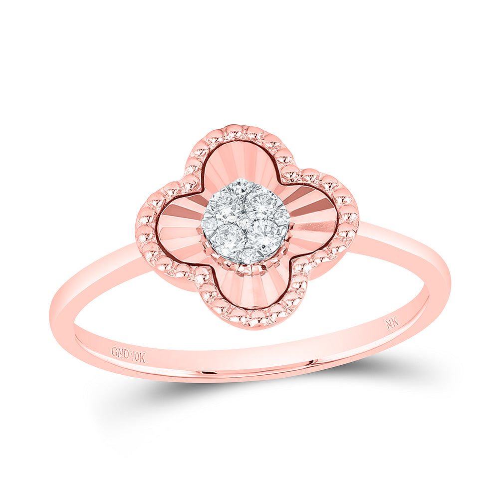 1/10Ctw-Nat Dia Nk Fashion Clover Ladies Ring (2.05 grams)