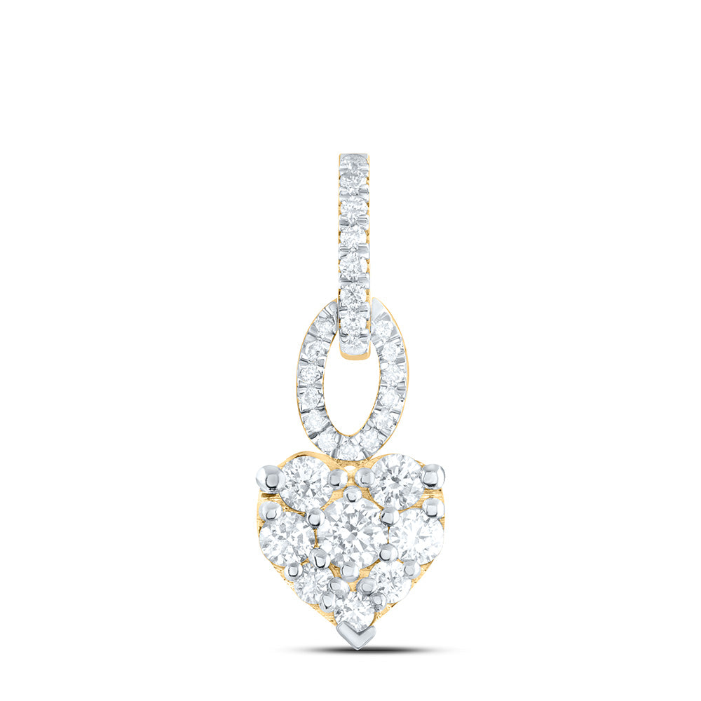 1/2Ctw-Nat Dia Cn Fashion Heart Pendant (1.026 grams)