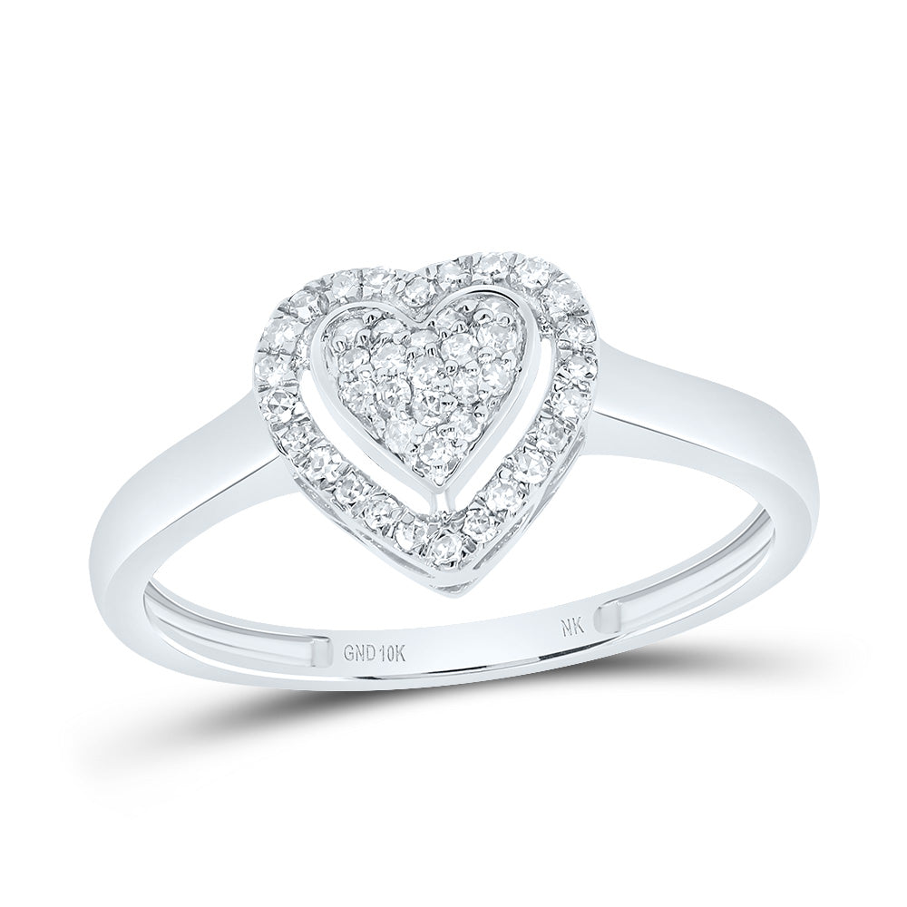 1/6Ctw-Nat Dia Nk Fashion Heart Ring (1.32 grams)