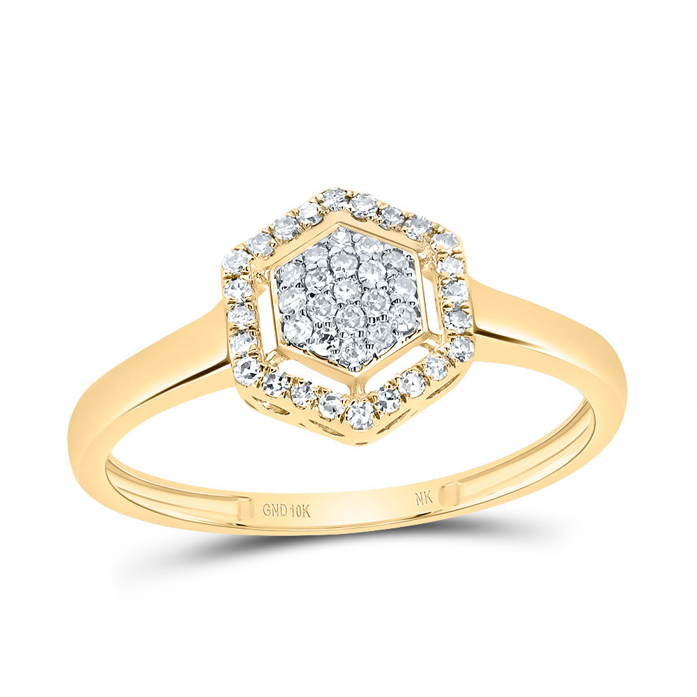 1/6Ctw-Dia Nk Fashion Hexagon Ring (1.49 grams)