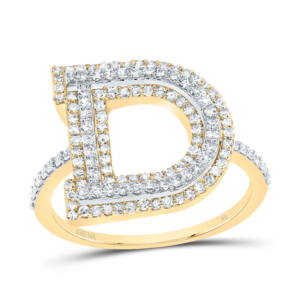 1/2Ctw-Dia Nk Fashion Initial "D" Ladies Ring (2.62 grams)
