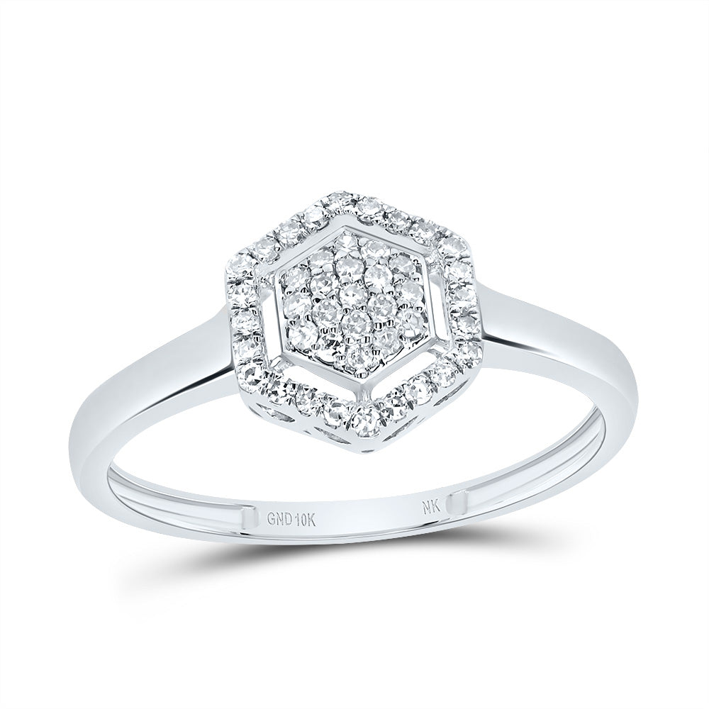 1/6Ctw-Dia Nk Fashion Hexagon Ring (1.5 grams)