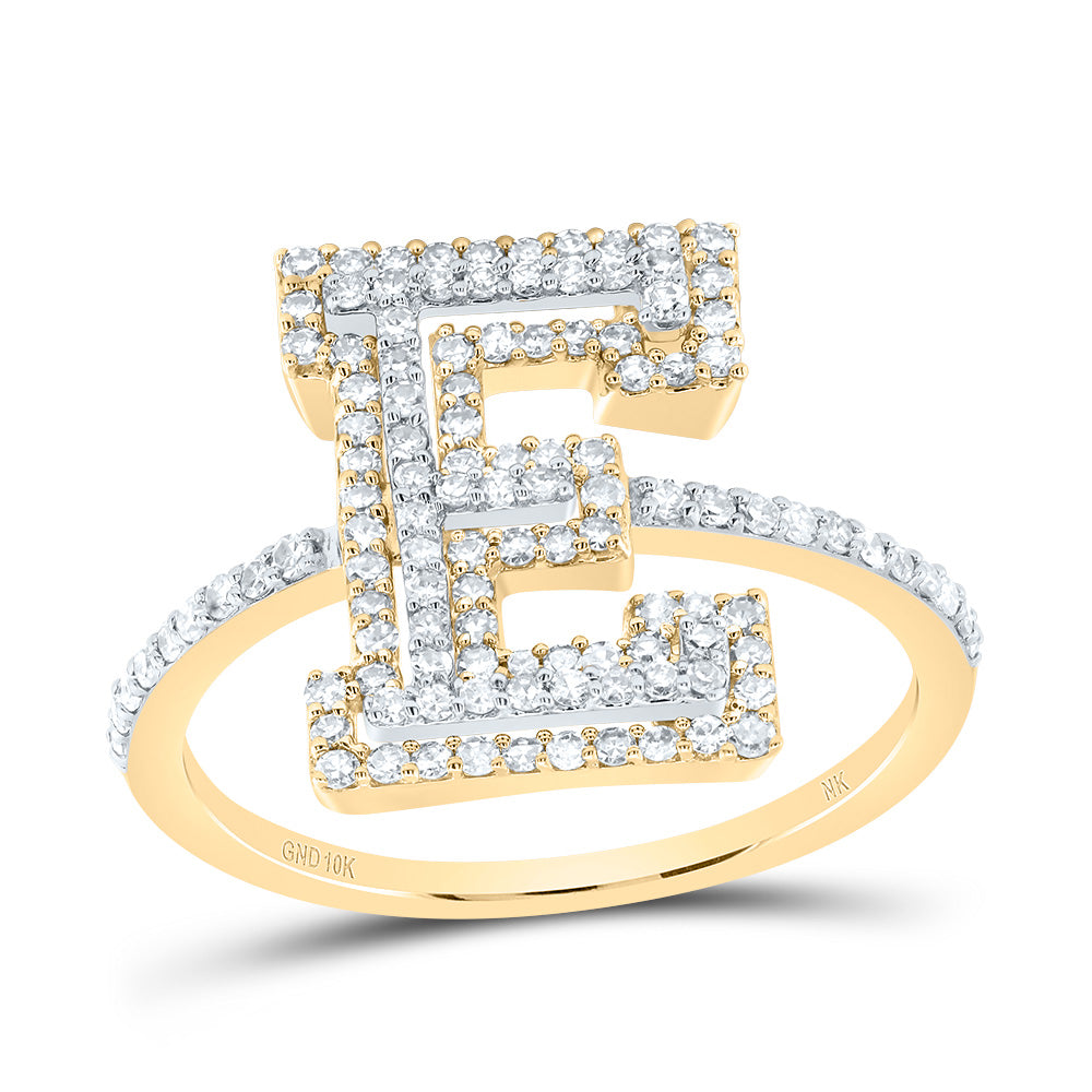 1/2Ctw-Dia Nk Fashion Initial "E" Ladies Ring (2.28 grams)